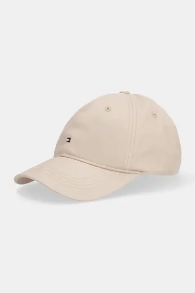 Bavlnená šiltovka Tommy Hilfiger béžová farba, AW0AW17781