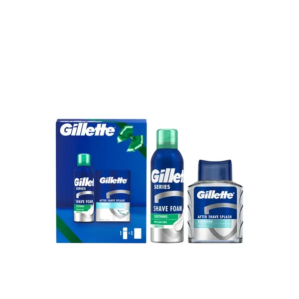 Xmass set Gillette pena na holenie s aloe vera 200ml + voda po holení Arctic Ice 100ml