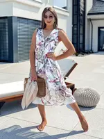 Sukýnka ROSALIE bílá s květinovým vzorem