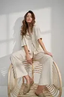 Dámská lněná košile MOODO - světle béžová