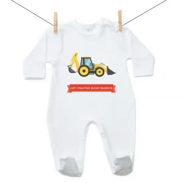 Boodyy Overal Keď vyrastiem budem bágrista 80 (9-12 mesiacov)