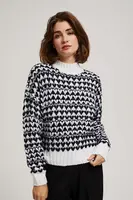Marisse Black And White Turtleneck Sweater