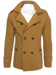 Pánsky dvojradový kabát Farba camelová DSTREET