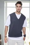 26088 Dewberry V-Neck Mens Sweater-ANTHRACITE