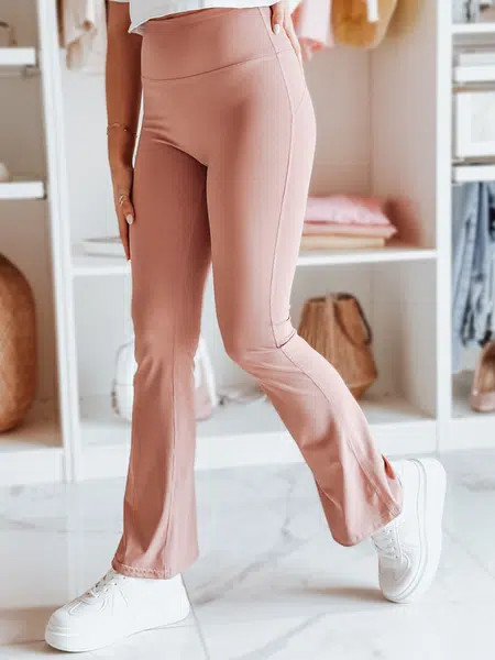 Legginsy damskie dzwony FARAFII różowe Dstreet