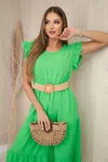 Dress with ruffles light green