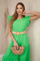 Dress with ruffles light green