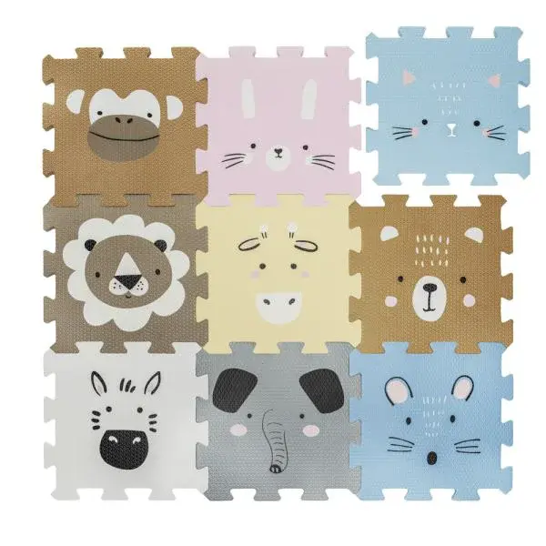 Pěnová podložka Puzzle 30x30 cm 9ks, Animals