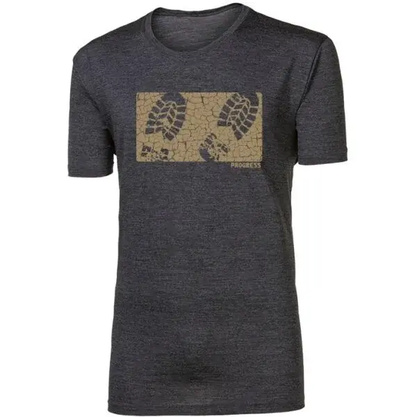 PROGRESS HRUTUR STEP Pánské merino triko, tmavě šedá, velikost
