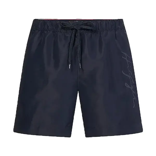 Tommy Hilfiger LOGO-S-MEDIUM DRAWSTRING Pánské plavecké šortky, tmavě modrá, velikost