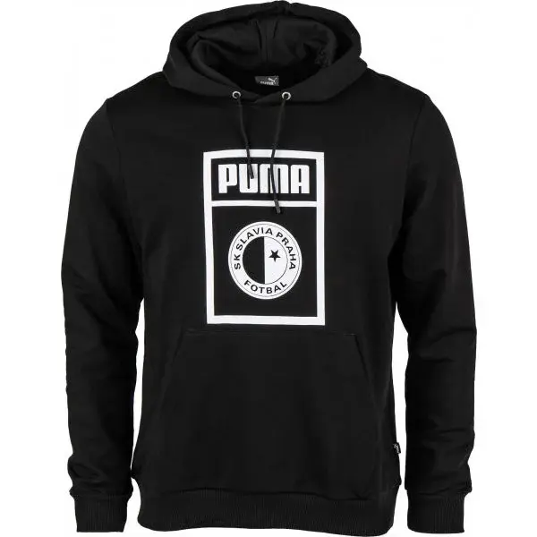Puma SLAVIA PRAGUE GRAPHIC HODDEE Pánská mikina, černá, velikost
