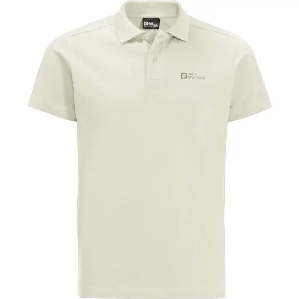 Jack Wolfskin ESSENTIAL POLO M Pánské triko, bílá, velikost XXL