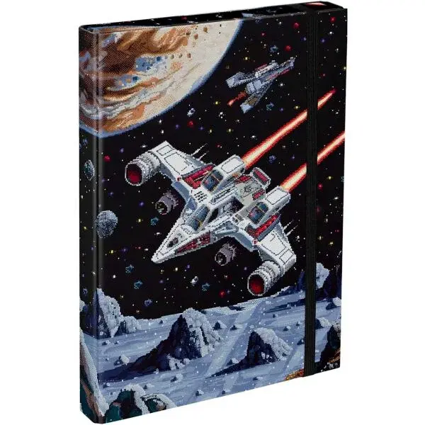 BAAGL PIXEL SPACE Desky na školní sešity A4, černá, velikost
