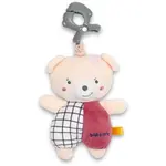 BABY MIX MEDVÍDEK Plyšová hračka s hracím strojkem a klipem, béžová, velikost