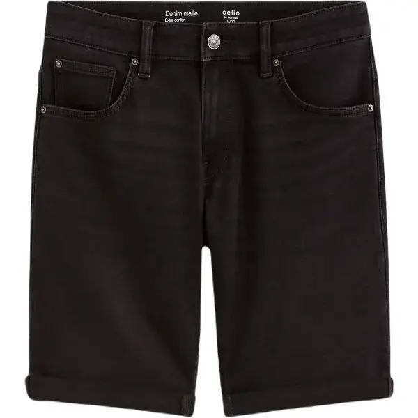 CELIO BOKNITBM Pánské džínové kraťasy, černá, velikost