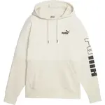 Puma POWER COLOR BLOCK HIGT NECK HOODIE Dámska mikina, béžová, veľkosť