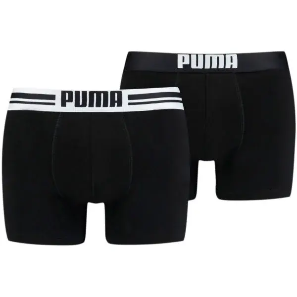 Puma PLACED LOGO BOXER 2P Pánske boxerky, čierna, veľkosť
