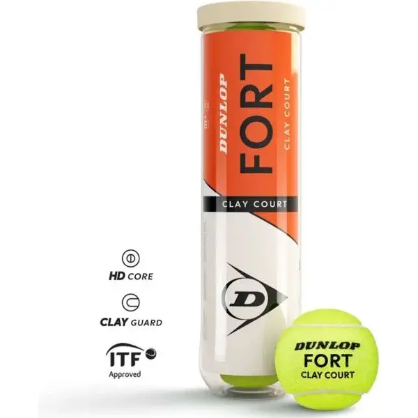 Dunlop FORT CLAY COURT 4 KS Tenisové loptičky, žltá, veľkosť