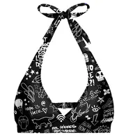 Aloha From Deer Woman's Doodle Halter Neck Bikiny Top BTH AFD113