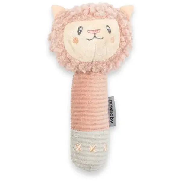 NEW BABY LAMA Plyšová hračka s hrkálkou, béžová, veľkosť