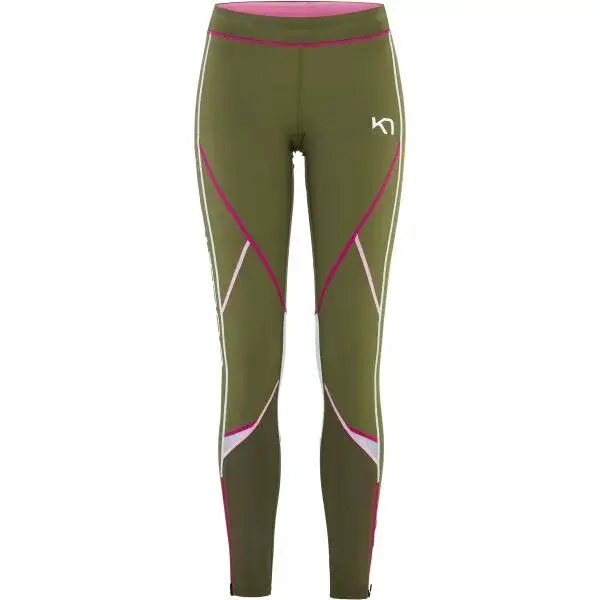 KARI TRAA LOUISE TIGHTS Dámske športové legíny, khaki, veľkosť