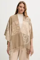 Vlnené pončo Gant béžová farba, ľahké, 4920262