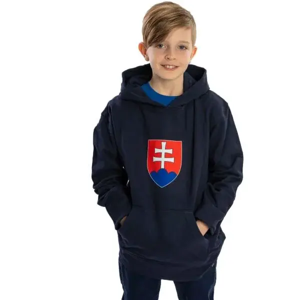 Kappa LOGO NATHAN JR Detská mikina, tmavo modrá, veľkosť 10Y