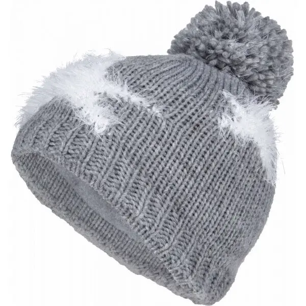 Lewro LAVIA Dievčenská pletená čiapka, sivá, veľkosť 12-15Y