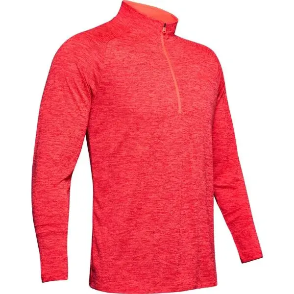 Under Armour TECH 2.0 1/2 ZIP Pánske tričko s dlhým rukávom, červená, veľkosť