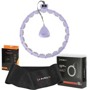 HMS SET HHM14 + BR163 Set masážnej obruče so závažím a zoštíhľujúcim pásom, fialová, veľkosť