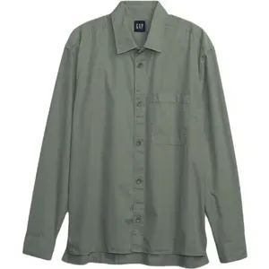 GAP GARMENT DYED TWILL Pánska košeľa, khaki, veľkosť