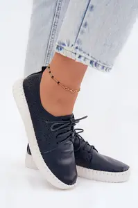 Dámské děrované mokasíny na šněrování