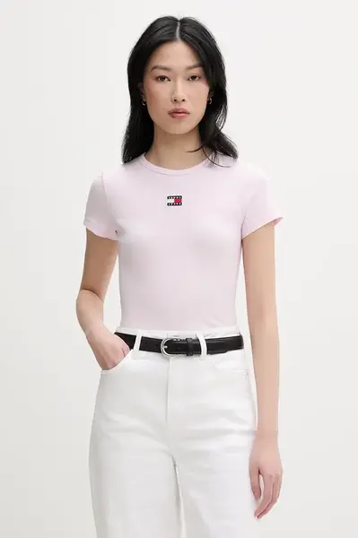 Tommy Jeans  tričko dámske bavlnené s elastanom