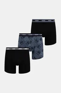 HUGO boxerky pánské bavlněné s elastanem BOXER BR PLANET DES 3-pack