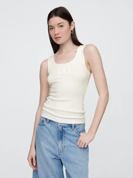 GAP Ribbed Tank Top with Logo - Women's