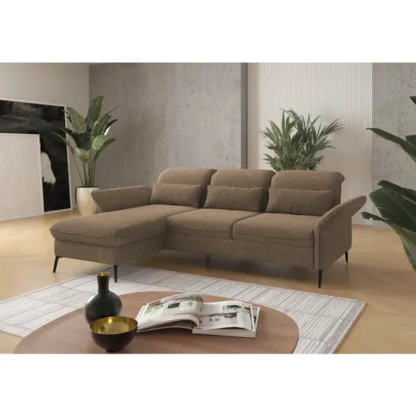Sit & More ROHOVÁ SEDAČKA, textil, světle hnědá