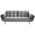 P & B ROZKLÁDACÍ POHOVKA, textil, šedá