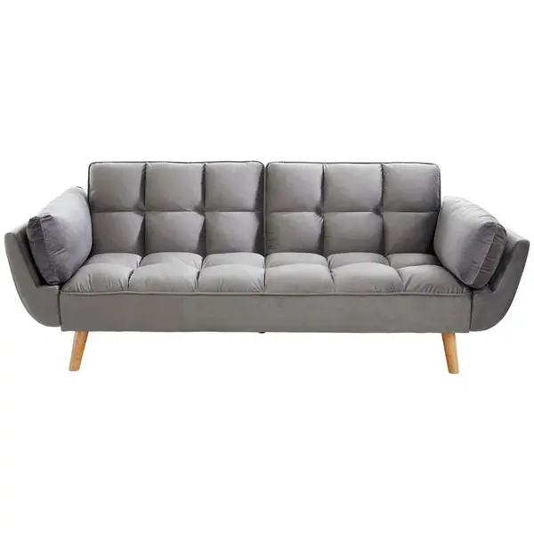 P & B ROZKLÁDACÍ POHOVKA, textil, šedá