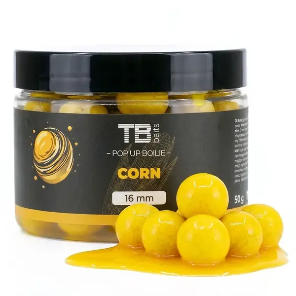 Tb baits plávajúce boilie pop-up corn + nhdc 50 g 16 mm