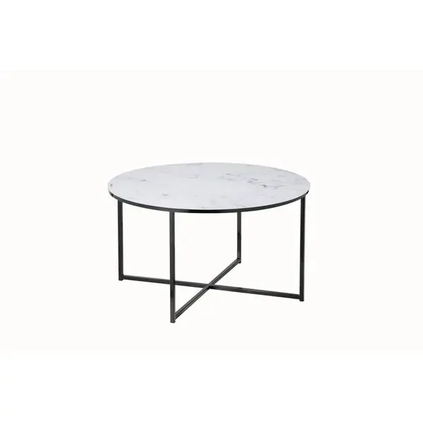 Livetastic KONFERENČNÍ STOLEK, bílá, černá, sklo, kov, 80/80/45 cm