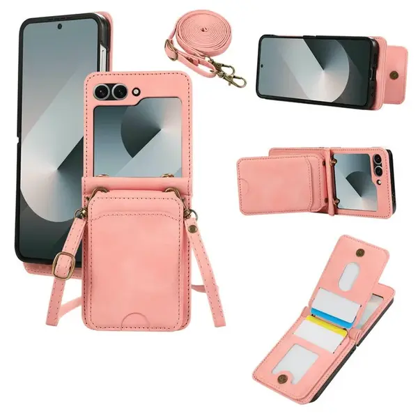 Crossbody obal, Samsung Galaxy Z Flip 6, růžový