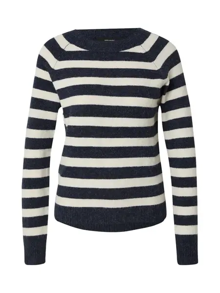 VERO MODA Sveter  tmavomodrá / biela