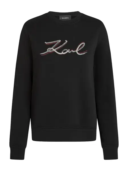 Karl Lagerfeld Mikina  bordová / čierna / strieborná