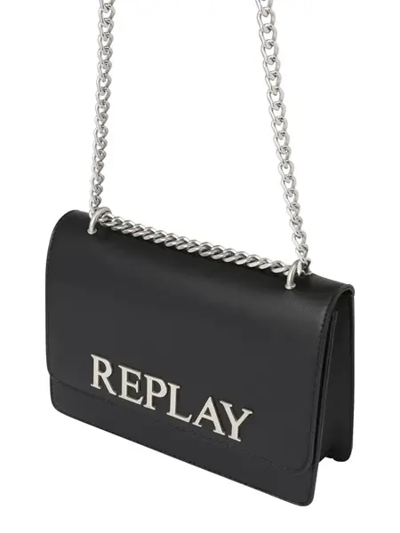 REPLAY Taška cez rameno  čierna / strieborná