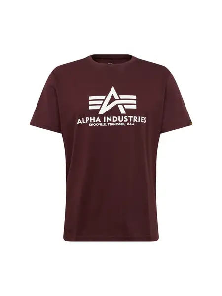 ALPHA INDUSTRIES Tričko  vínovo červená / biela