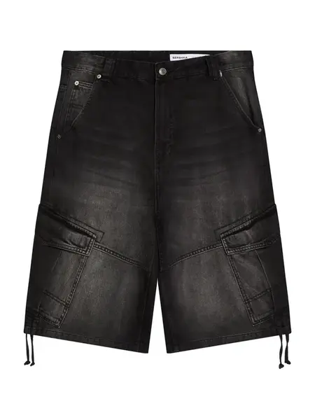 Bershka Rifľové kapsáče  čierny denim