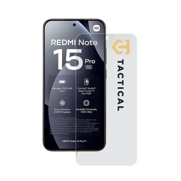 Tactical Glass Shield 2.5D sklo pro Xiaomi Redmi Note 15 Pro 5G, průhledné