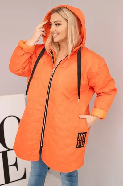 Plus size prošívaná bunda s kapucí HOPE