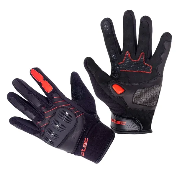 Moto rukavice W-TEC Valelungo černo-červená 3XL