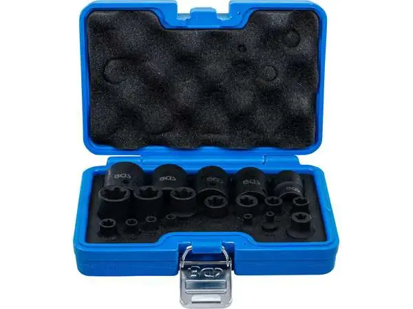 BGS Technic BGS 74554 Nástrčné hlavice 1/4" - 3/8" - 1/2" E-Typ Plus (Sada 19 ks)